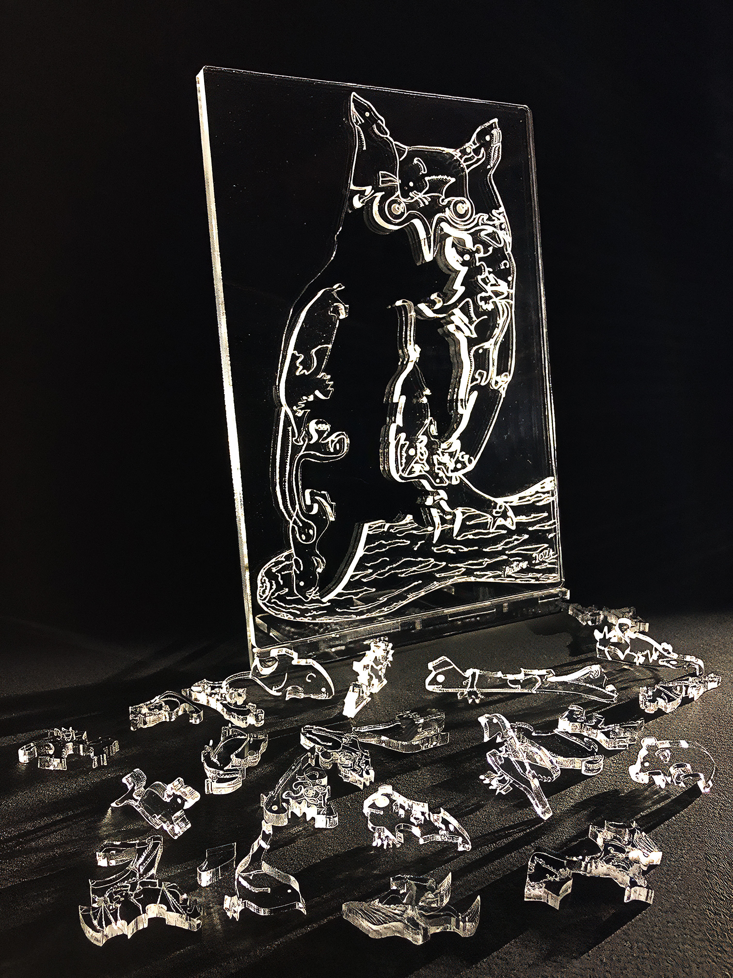 Long-eared Owl (You Are What You Eat) – “crystal” art puzzle & “crystal” stand