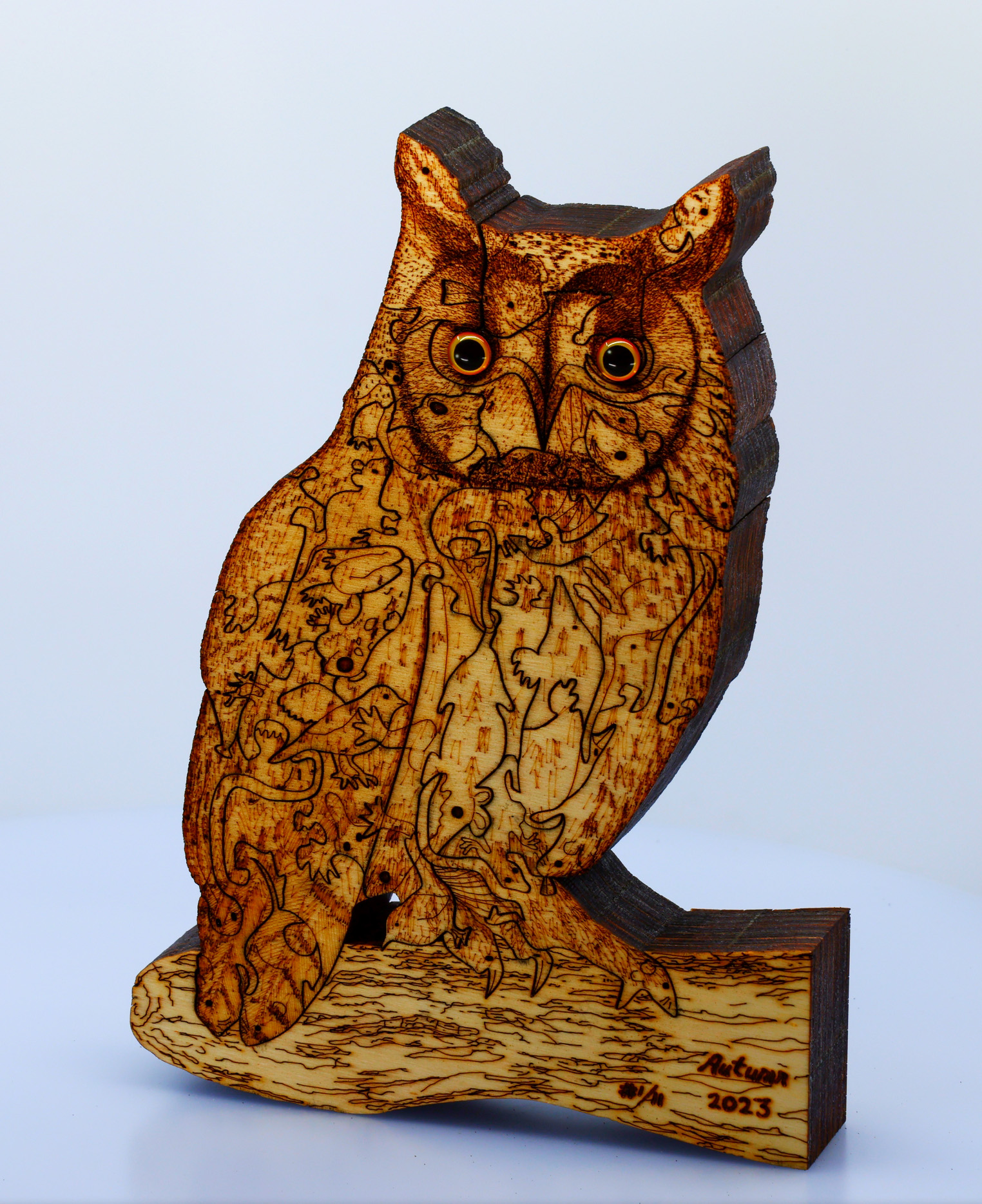 Long-eared Owl (Art Puzzle) (You Are What You Eat) – laminated