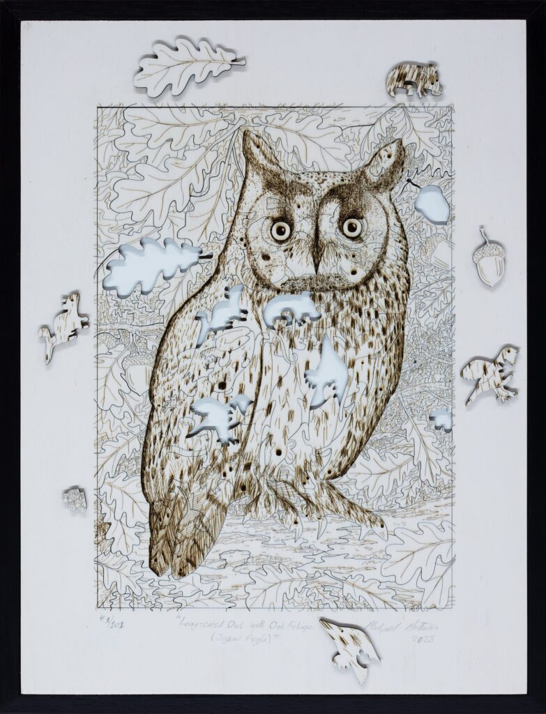 Long-eared Owl with Oak Foliage (Art Puzzle) (156 pieces) - Limited Edition of 101