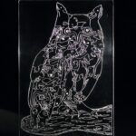 Long-eared Owl (You Are What You Eat) - "crystal" art puzzle & "crystal" stand