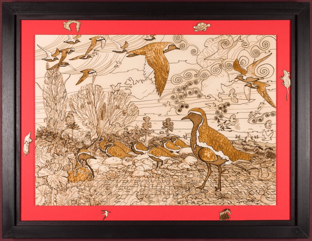 Golden Plover with Egg (Art Puzzle) - Laser - Unlimited Edition