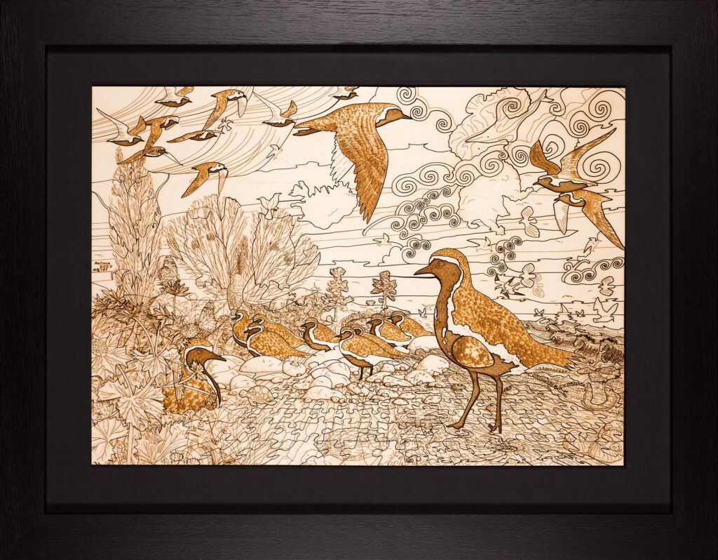 Golden Plover with Egg (Art Puzzle) - Laser - Limited Edition of 101