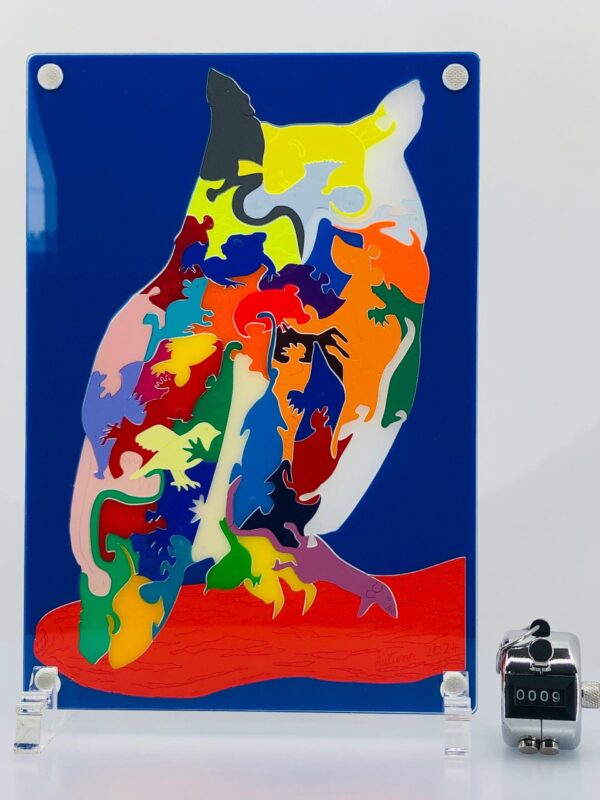Long-eared Owl (You Are What You Eat) - "stained glass" art puzzle