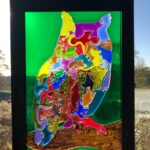 Long-eared Owl (You Are What You Eat) - hand-painted "stained glass" art puzzle