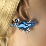 Art Costume Jewellery - "Long-eared Owl (You are What You Eat)" - Hand-painted Stained Glass - piece #28