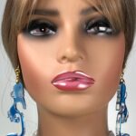 Art jewellery - earrings on a head mannequin