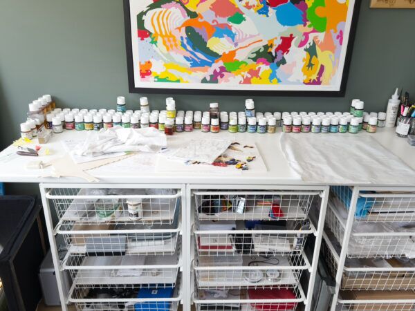 Stained glass numbered paints