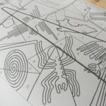 Stained glass design, numbered for colours, printed to scale