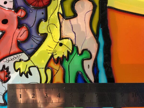 Detail with closeup of metal ruler for scale