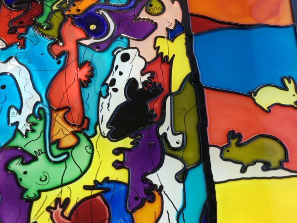 Rabbits in landscape detail