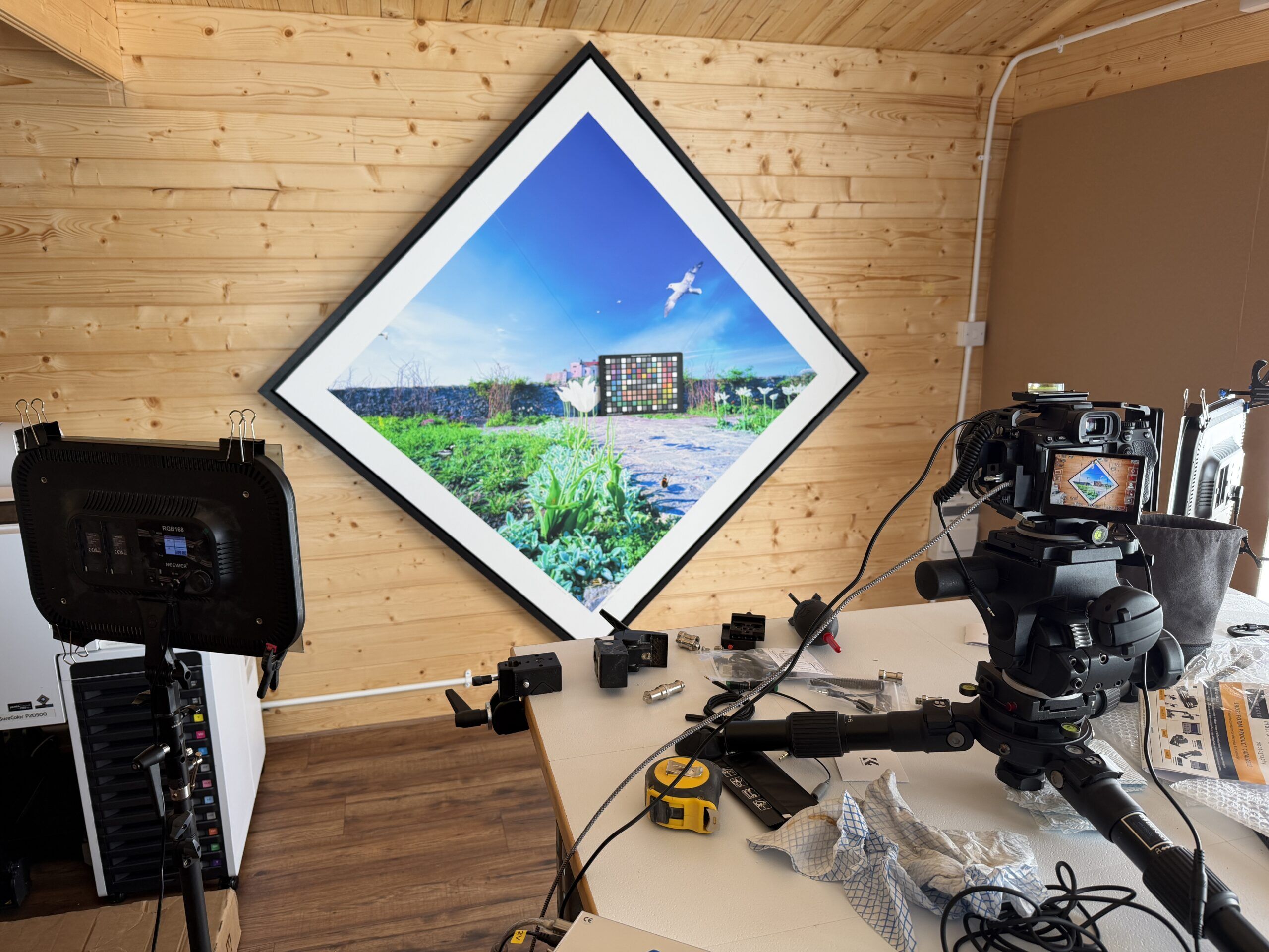 An artwork photo-reproduction setup